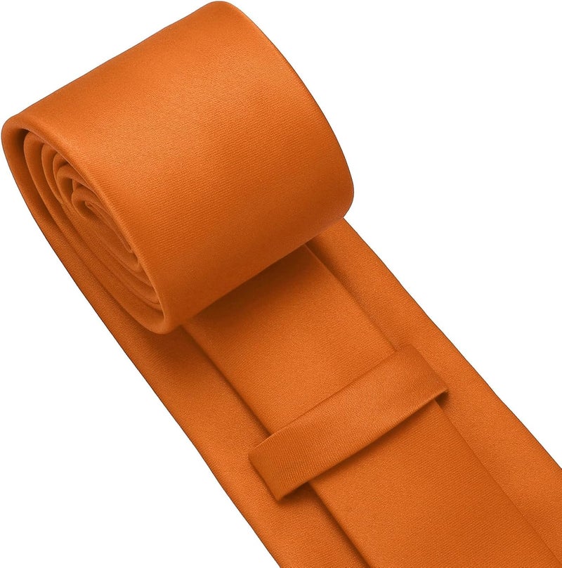 pensee Men's Tie Set Solid Pure Color 3.15" (8CM) Classic Formal Plain Necktie and Pocket Square Set For Men - Image 5